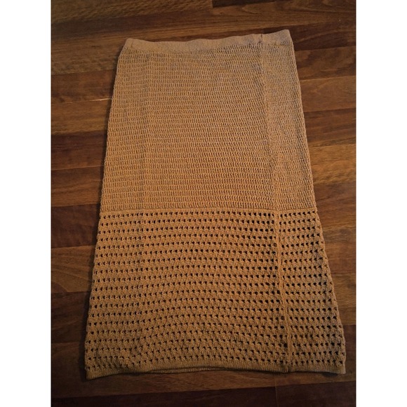 Nine West Dresses & Skirts - Nine West XL Tan Crochet Maxi Skirt